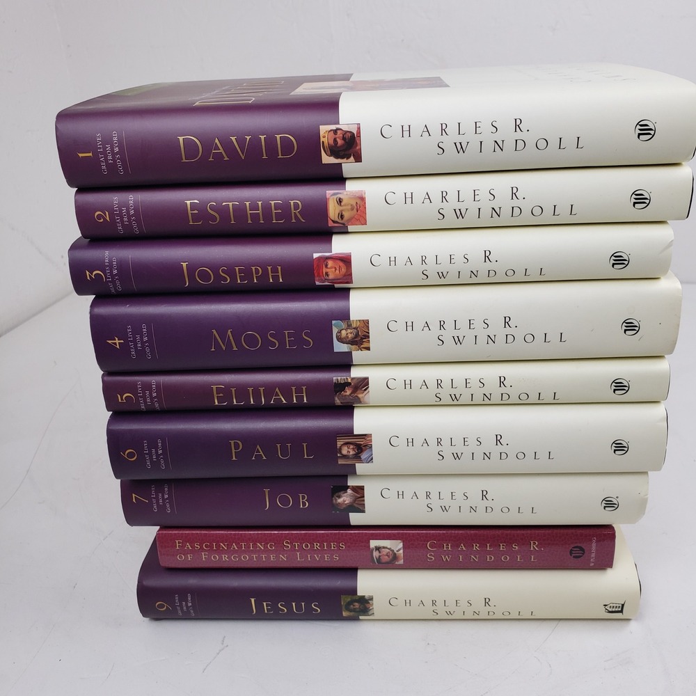 Charles Swindoll Great Lives from Gods Word 9 Book Set Hardcover Bible Study